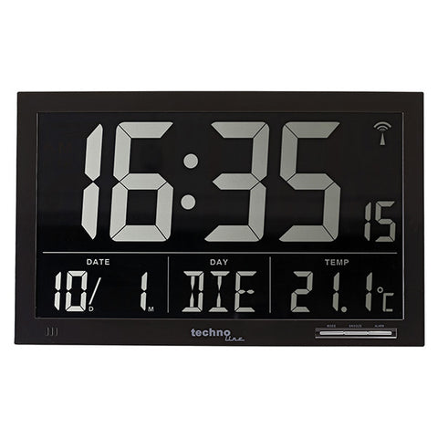 Extra Large Black Digital Weather Clock WS8007